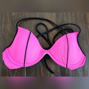 Victoria's Secret Pink and Black Bikini Top